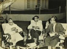 Prof. B. Sengupto and Prof. R.G. Narayanamurthi conversing with Mr. Venkataraman