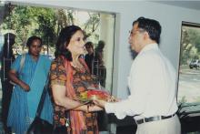Prof. Ajit Kumar Kolar welcomes guests to the Heritage Centre, 2006
