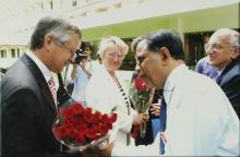 Prof. Ajit Kumar Kolar welcomes Mr. Christian-Matthias Schlaga, 2008