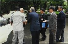 Prof. M. S. Ananth welcomes Mr. Kapil Sibal outside the Administration Building, 2008
