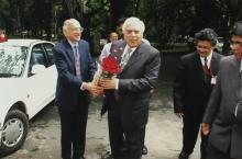 Mr. Kapil Sibal is welcomed with a bouquet by Prof. M. S. Ananth, 2008