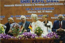 Administrators and distinguished guests at the Student Activities Centre, 2008