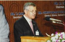 Mr. Christian-Matthias Schlaga addresses the audience, 2008