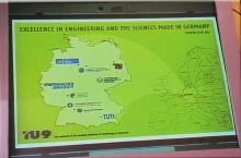 A map showing TU9 - German Universities of Technology 