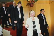 Dr. Annette Schavan and Mr. Kapil Sibal photographed with other delegates at IIT Madras, 2008