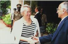 Dr. Annette Schavan and Prof. M. S. Ananth shake hands at IIT Madras, 2008