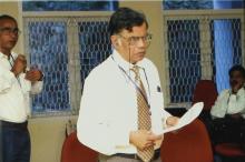 Prof. Ajit Kumar Kolar photographed during an event, 2008
