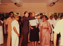 Dr. Jurgen Warnke with Prof. P. V. Indiresan and Dr. Jaya Indiresan at IIT Madras