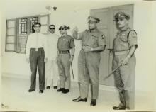 Prof. R. G. Narayanamurthi and Mr. C. V. Sethunathan with NCC officers at IIT Madras