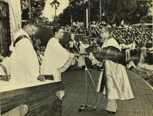 Dr. A. Ramachandran confers a Ph. D. to a student