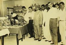 Mr. M. K. Natarajan visits the Central School’s library on the occasion of the school building’s inauguration, 1965