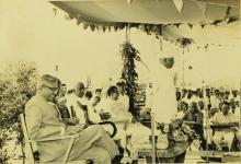 Dr. A. L. Mudaliar addresses the audience at the Central School building inauguration, 1965