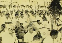 The audience witnesses the inauguration programme of the Central School building, 1965