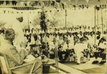 Dr. A. L. Mudaliar addresses the audience at the inauguration of the Central School building, 965