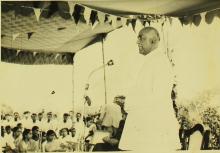 Dr. Rajah Sir Muthiah Chettiar speaks at the inauguration of the Central School building at IIT Madras, 1965