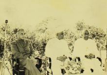 The distinguished guests on the stage at the Central School building inauguration, 1965