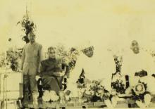 The distinguished guests on the stage at the inauguration of the Central School building, 1965