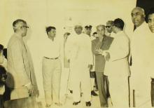 The distinguished guests explore the Central School building at IIT Madras, 1965
