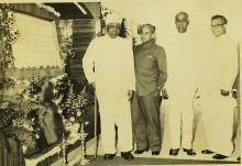 The distinguished guests pose for a photograph at the inauguration of the Central School at IIT Madras, 1965