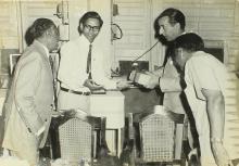 Mr. K. M. M. Arunachalam, Prof. V. S. Raju and Prof. R. G. Narayanamurthi with a distinguished guest at IIT Madras