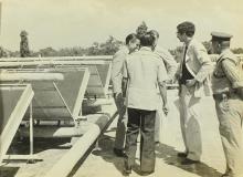 A distinguished guest taking a look at the solar units at IIT Madras