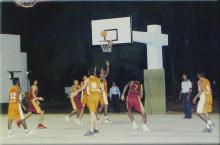 A basketball match in progress, 2005
