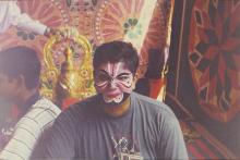 A painted face at Bharat Utsav, 1999