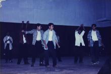 Students stage a performance at Bharat Utsav, 1999