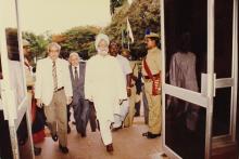 Dr. Manmohan Singh enters the Student Activities Centre, 1994