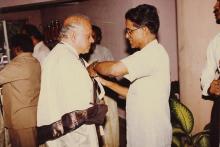 Dr. M. S. Swaminathan in his convocation robes, 1994