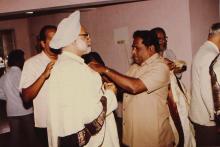 Dr. Manmohan Singh in convocation robes, 1994