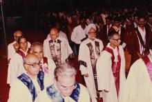 Dr. Manmohan Singh in the convocation hall for IIT Madras' 31st Convocation, 1994