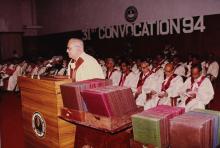 Prof. N. V. C. Swamy addresses the audience, 1994