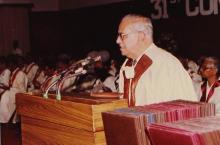 Prof. N. V. C. Swamy addresses the audience during the 31st Convocation, 1994