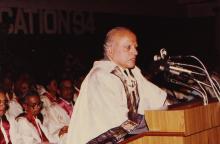 Dr. M. S. Swaminathan addresses the audience at the 31st Convocation, 1994