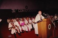 Dr. M. S. Swaminathan addresses the audience at the 31st Convocation, 1994