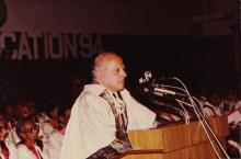 Dr. M. S. Swaminathan addresses the audience at the 31st Convocation, 1994