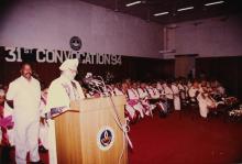 Dr. Manmohan Singh addresses the audience, 1994