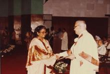 Prof. N. V. C. Swamy presents a degree to a graduand, 1994