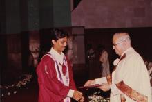 Prof. N. V. C. Swamy presents a degree to a graduand at IIT Madras, 1994