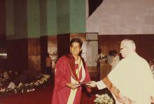 Prof. N. V. C. Swamy presents a degree to a graduand, 1994