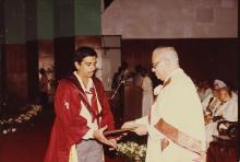 Prof. N. V. C. Swamy presents a degree to a graduand, 1994