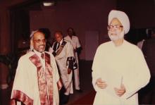 A photograph of Dr. Manmohan Singh during his visit to IIT Madras, 1994