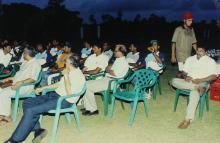 The Indian cricket team at the Chemplast Cricket Ground at IIT Madras, 2001