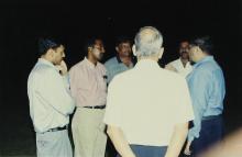 A photograph taken at IIT Madras during the Indian cricket team's practice match, 2001