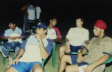 The Indian cricket team at the Chemplast Cricket Ground at IIT Madras, 2001