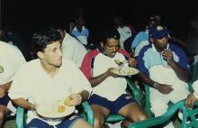 Ajit Agarkar, Sunil Joshi and Vinod Kambli at IIT Madras, 2001