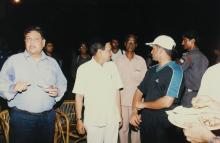 A photograph of Sachin Tendulkar at IIT Madras, 2001