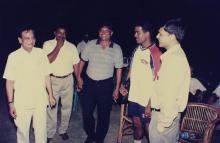 A photograph taken during the visit of the Indian cricket team to IIT Madras, 2001