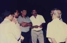 A photograph taken during the visit of the Indian cricket team to IIT Madras, 2001